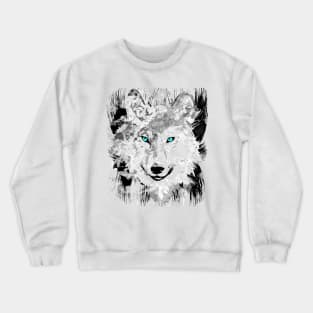 Wolf - Gray Wolf Head - Beautiful Eyes Crewneck Sweatshirt